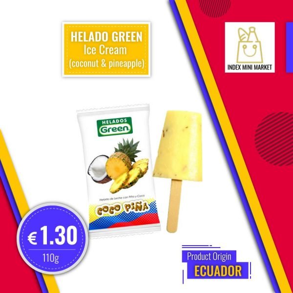 Coconut & Painapple- Ice Cream-Helado Green 110g