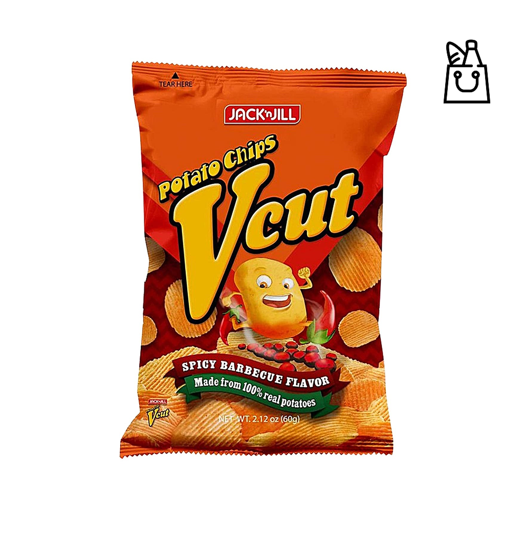 JACK N JILL Potato Chips Vcut Spicy Barbecue Flavor 60g