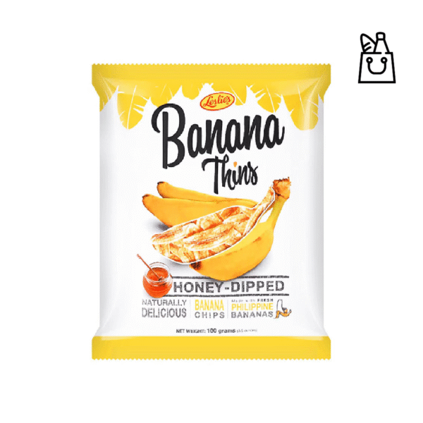 LESLIES Banana Thins Honey Dipped 100g